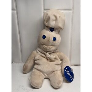 1997 Pillsbury Doughboy Poppin Fresh 8" Beanie Plush Doll Bean Bag Stained